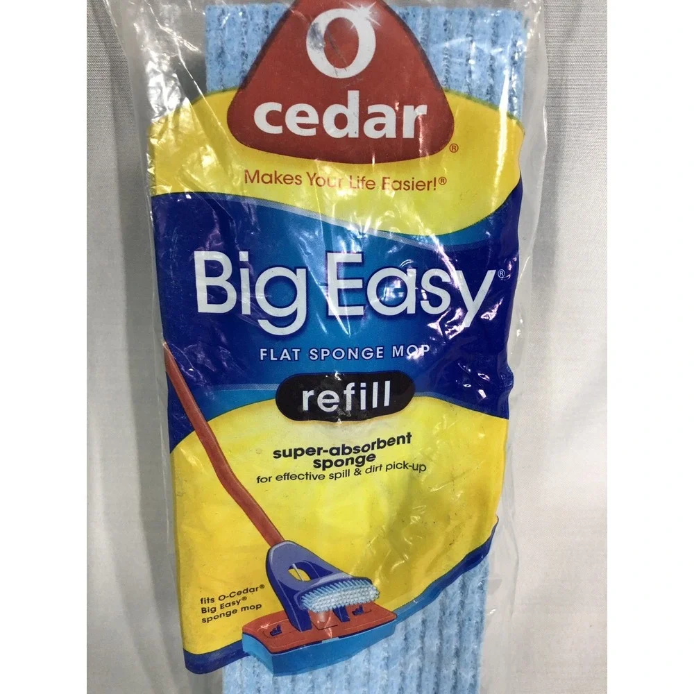 O Cedar Big Easy Flat Sponge Mop Refill New In Package Discontinued Snap-on Tabs